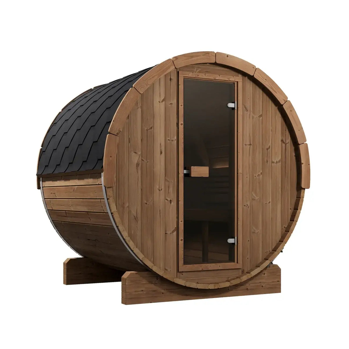 SaunaLife E7 4-Person Outdoor Barrel Sauna | Ergo Model E7