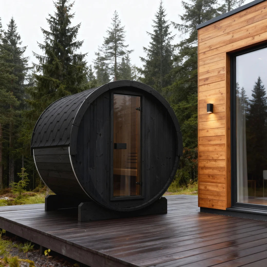 SaunaLife E7 4-Person Barrel Sauna | Ergo Model E7