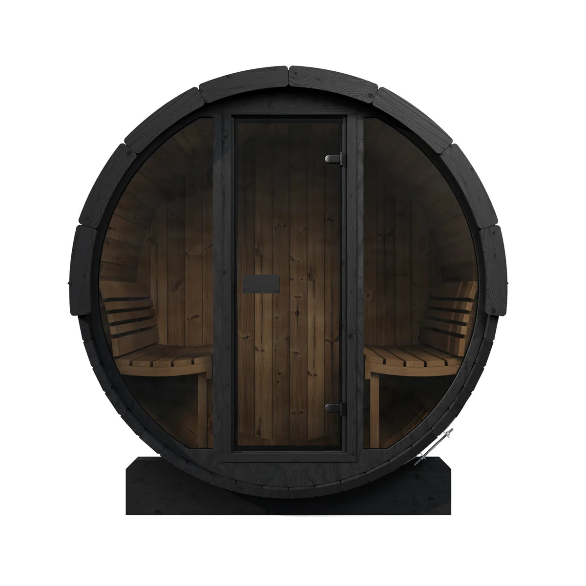 SaunaLife E7G 4-Person Barrel Sauna w/ Glass Front | Ergo Model E7G
