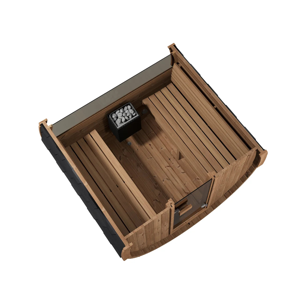 SaunaLife E7W 4-Person Barrel Sauna w/ Rear Window | Ergo Model E7W