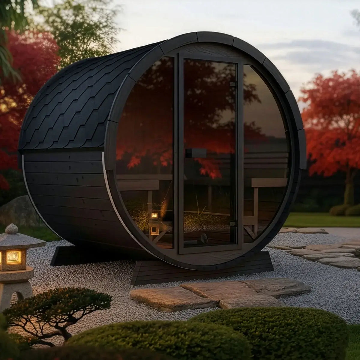 SaunaLife EE8G 4-Person Barrel Sauna | Ergo Elegance Series