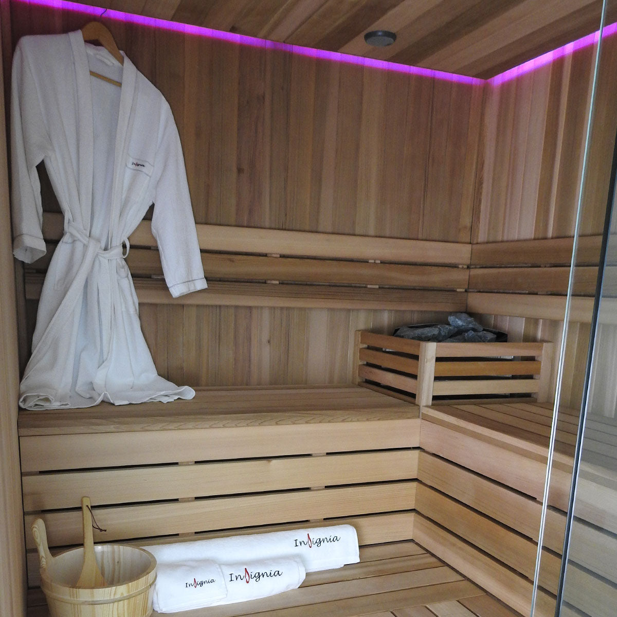 Insignia Traditional Outdoor 4-Person Sauna 2m x 2m w/ Bluetooth Speakers