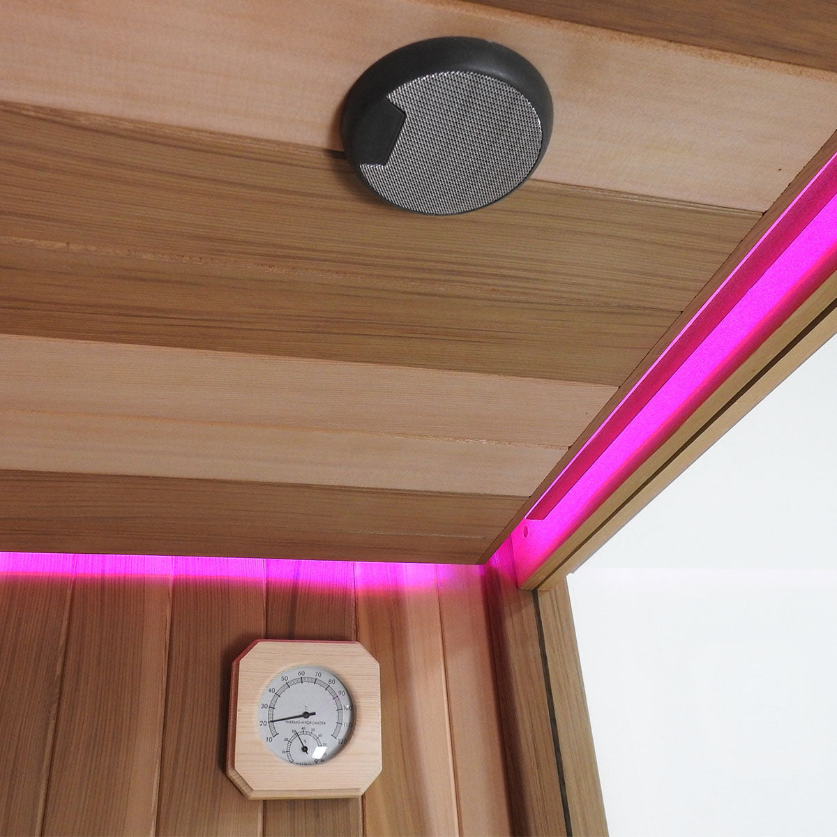 Insignia Traditional Outdoor 4-Person Sauna 2m x 2m w/ Bluetooth Speakers