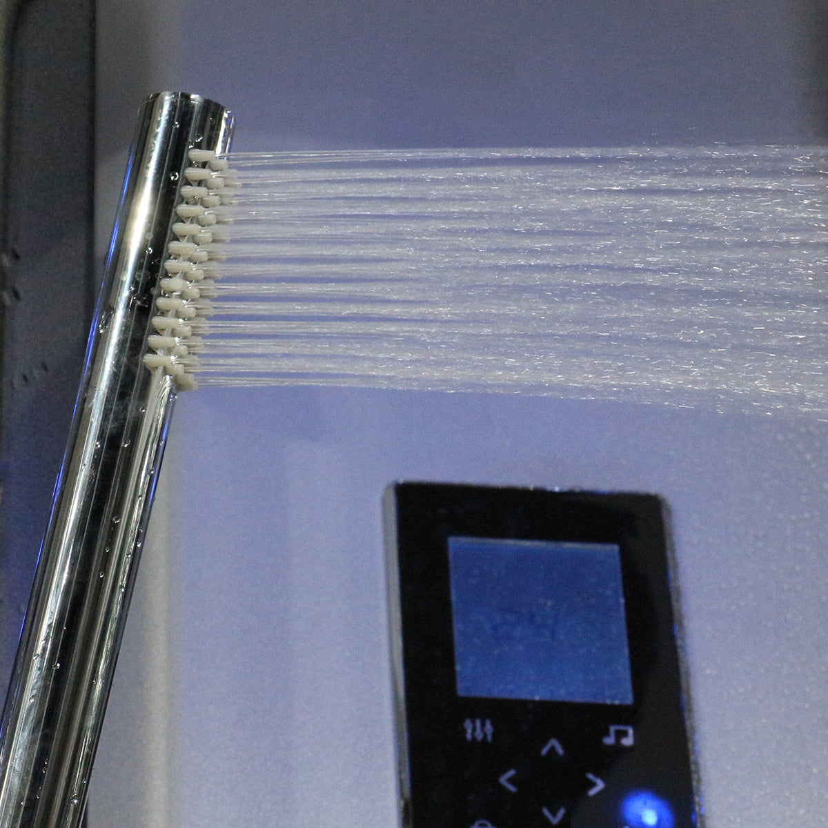 Insignia Platinum Black Framed Rectangular Twin Steam Shower Cabin 1400 x 900